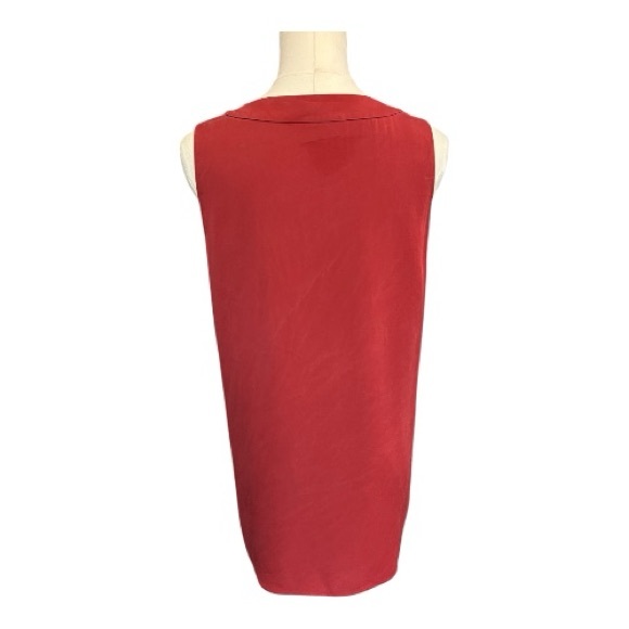 EUC Classiques Entier red brick draped neck sleeveless blouse | size small - Picture 4 of 5
